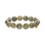 Green Rabbit Fur Quartz Faceted Gemstone Bead Bracelet 10 mm