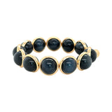 Grey-blue Tiger Eye Polished Chunky Polished Gemstone Bead Bracelet 14 mm