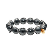 Hematite Polished Gemstone Bead Bracelet 10 mm