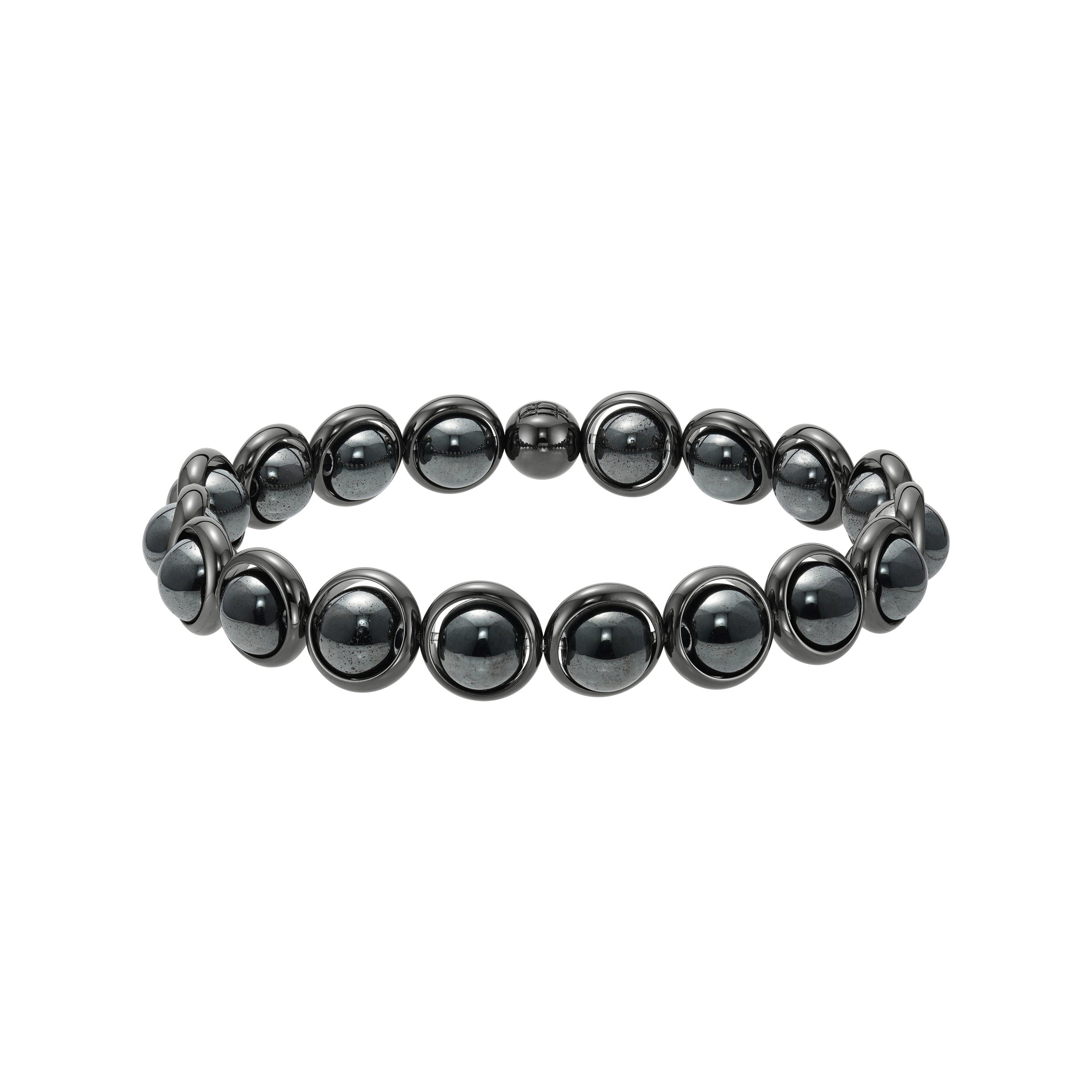 Hematite Gemstone Beaded Bracelet (men's) 8 mm