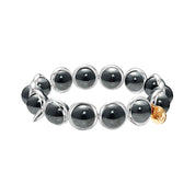 Hematite Polished Gemstone Bead Bracelet 10 mm