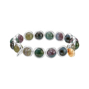 Indian Agate Polished Gemstone Bead Bracelet 8 mm
