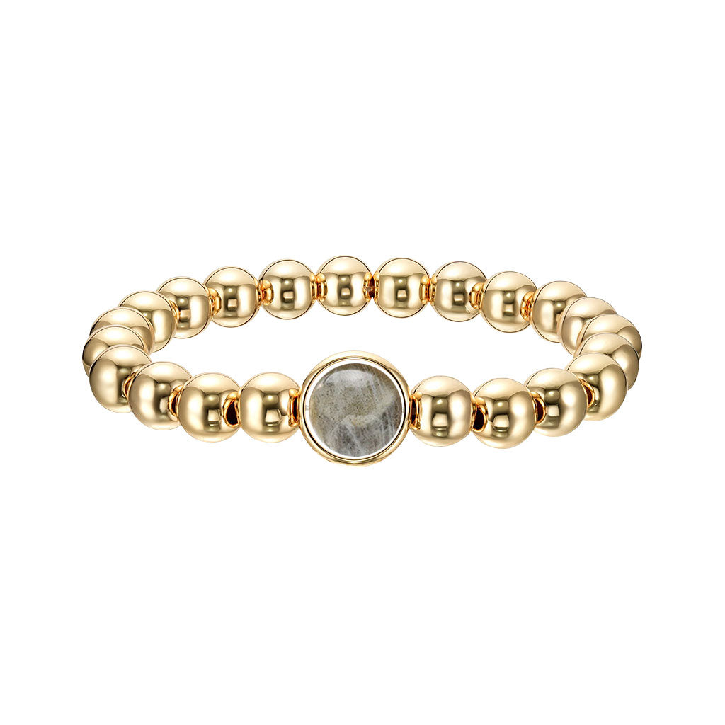 Labradorite Single Gemstone Bead Bracelet