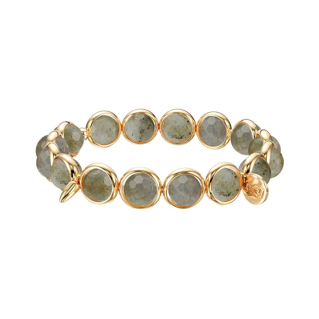 Labradorite Faceted Gemstone Bead Bracelet 8 mm