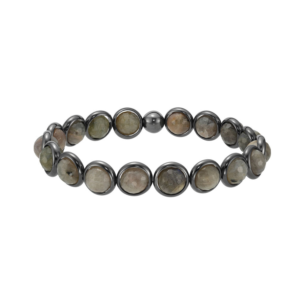 Labradorite Mini Faceted Gemstone Bead Bracelet 6 mm