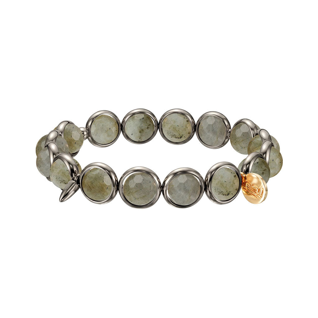 Labradorite Faceted Gemstone Bead Bracelet 8 mm