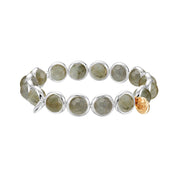 Labradorite Faceted Gemstone Bead Bracelet 8 mm