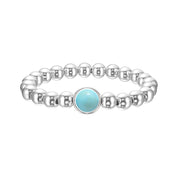Light Blue Turquoise Single Gemstone Bead Bracelet 8 mm
