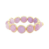 Lilac Agate Polished Chunky Gemstone Bead Bracelet 14 mm