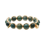 Moss Opal Polished Gemstone Bead Bracelet 10 mm