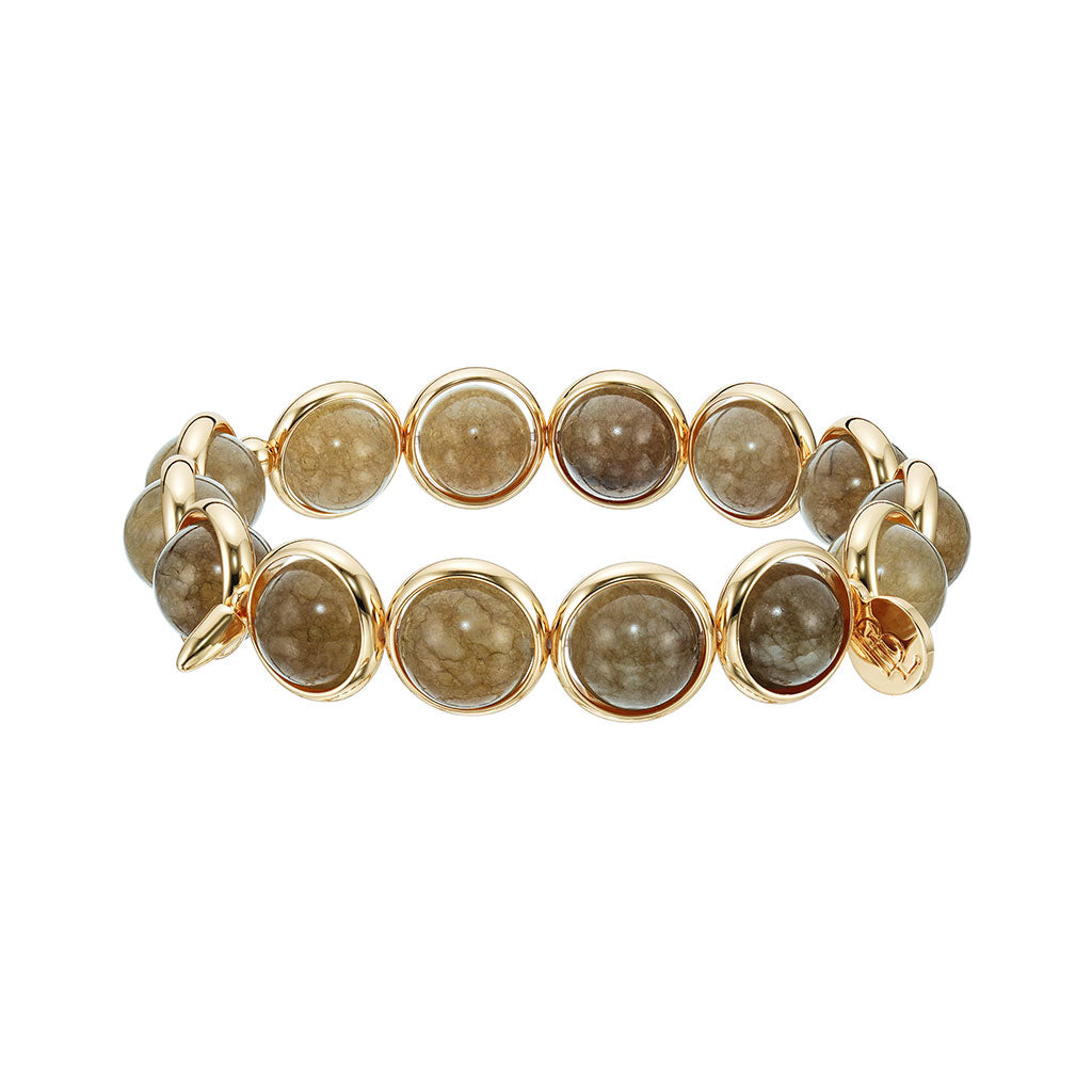 Muddy Calcite Polished Gemstone Bead Bracelet 10 mm