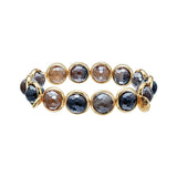 Mystic Brown Agate Faceted Gemstone Bead Bracelet 10 mm