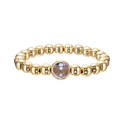 Mystic Brown Agate Faceted Mini Gemstone Bead Bracelet 6 mm (website only)