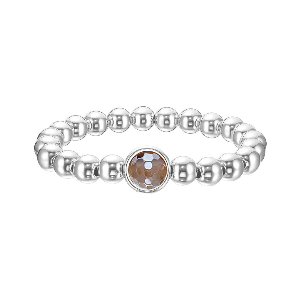 Mystic Brown Agate Faceted Mini Gemstone Bead Bracelet 6 mm (website only)