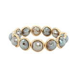 Mystic Champagne Agate Faceted Chunky Gemstone Bead Bracelet 14 mm