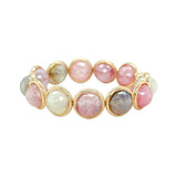 Mystic Cherry Amber Quartz Faceted Chunky Gemstone Bead Bracelet 14 mm