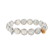 Mystic White Agate Gemstone Bead Bracelet 8 mm