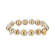 Natalie Gold and Silver Bead Bracelet 8 mm