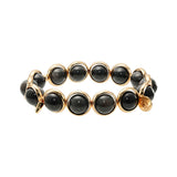 Onyx Polished Gemstone Bead Bracelet 10 mm