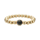 Onyx Polished Single Gemstone Bead Bracelet