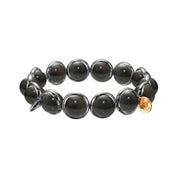 Onyx Polished Gemstone Bead Bracelet 10 mm