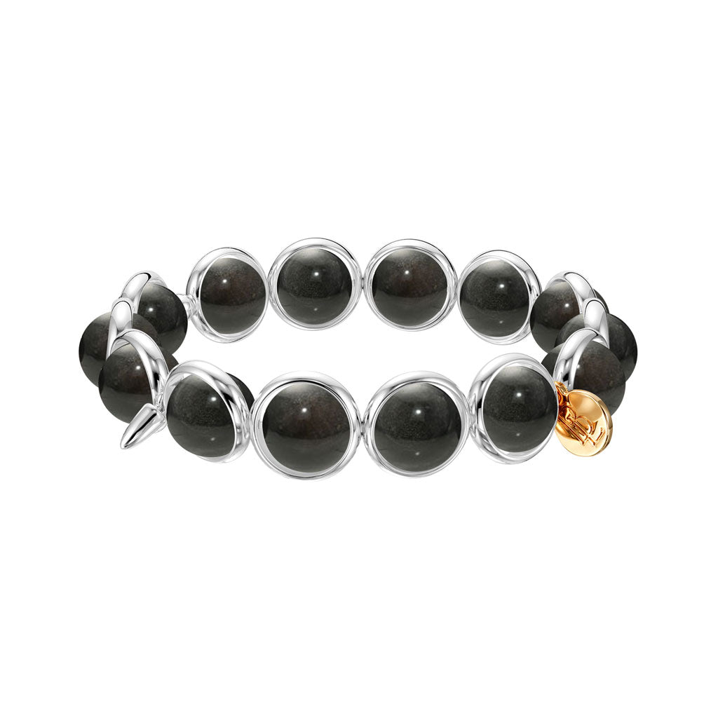 Onyx Polished Gemstone Bead Bracelet 10 mm