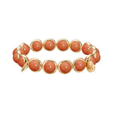 Tennessee Orange Jade Polished Gemstone Bead Bracelet 8 mm