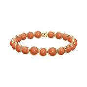 Tennessee Orange Jade Mini Polished Gemstone Bead Bracelet 6 mm