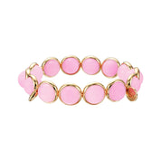 Pink Agate Gemstone Bead Bracelet 10 mm