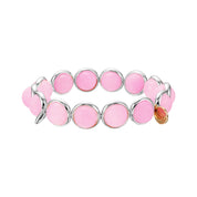 Pink Agate Gemstone Bead Bracelet 10 mm