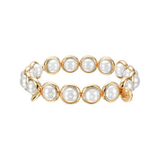 Shell Pearl Polished Gemstone Bead Bracelet 8 mm