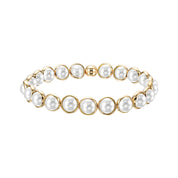 Shell Pearl Polished Mini Gemstone Bead Bracelet 6 mm