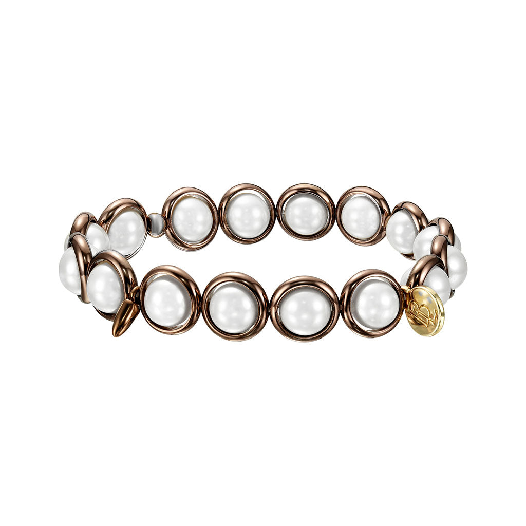 Shell Pearl Polished Gemstone Bead Bracelet 8 mm