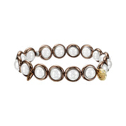 Shell Pearl Polished Gemstone Bead Bracelet 8 mm