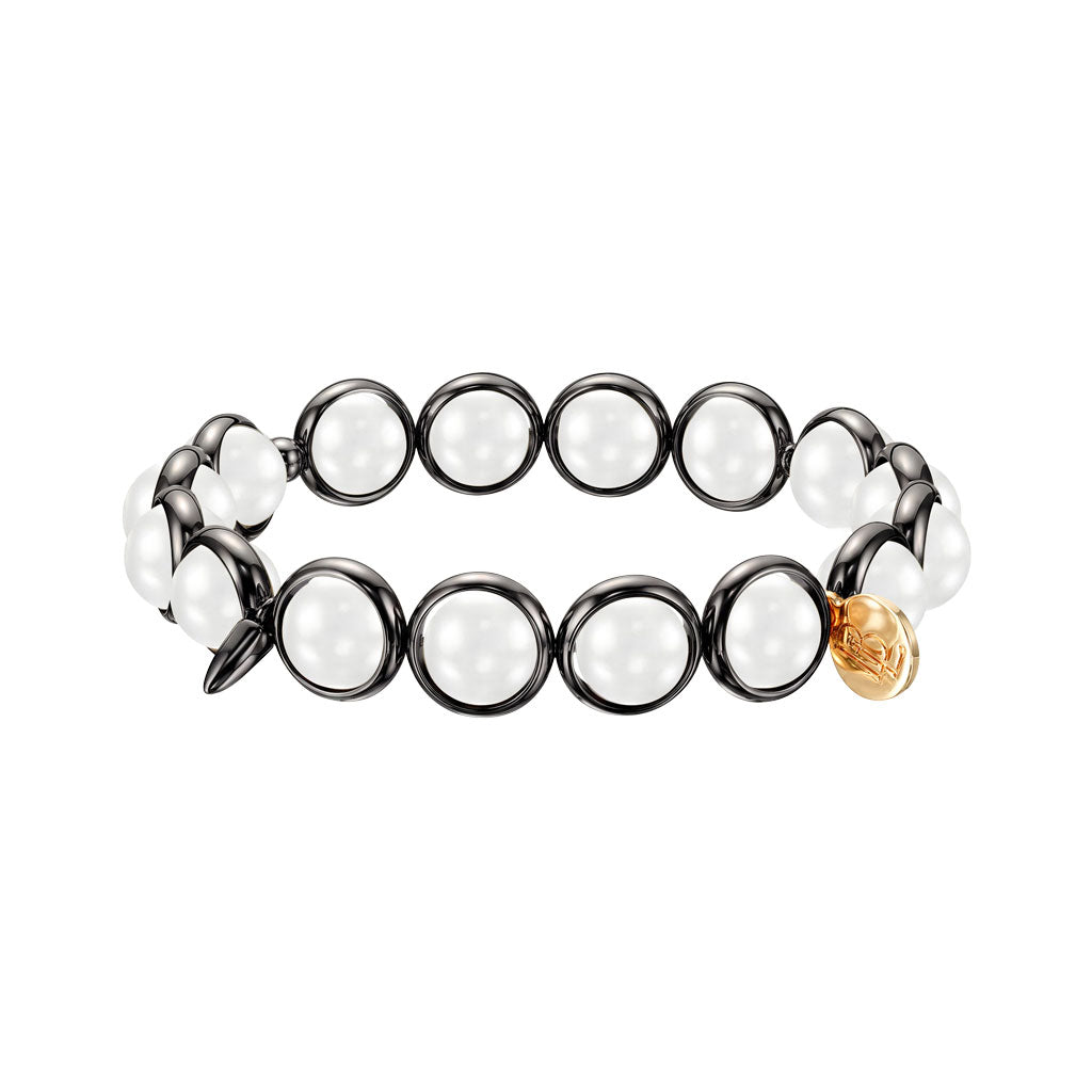 Shell Pearl Polished Gemstone Bead Bracelet 8 mm