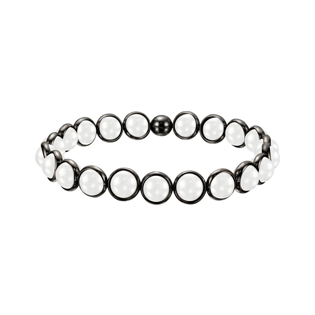 Shell Pearl Polished Mini Gemstone Bead Bracelet 6 mm