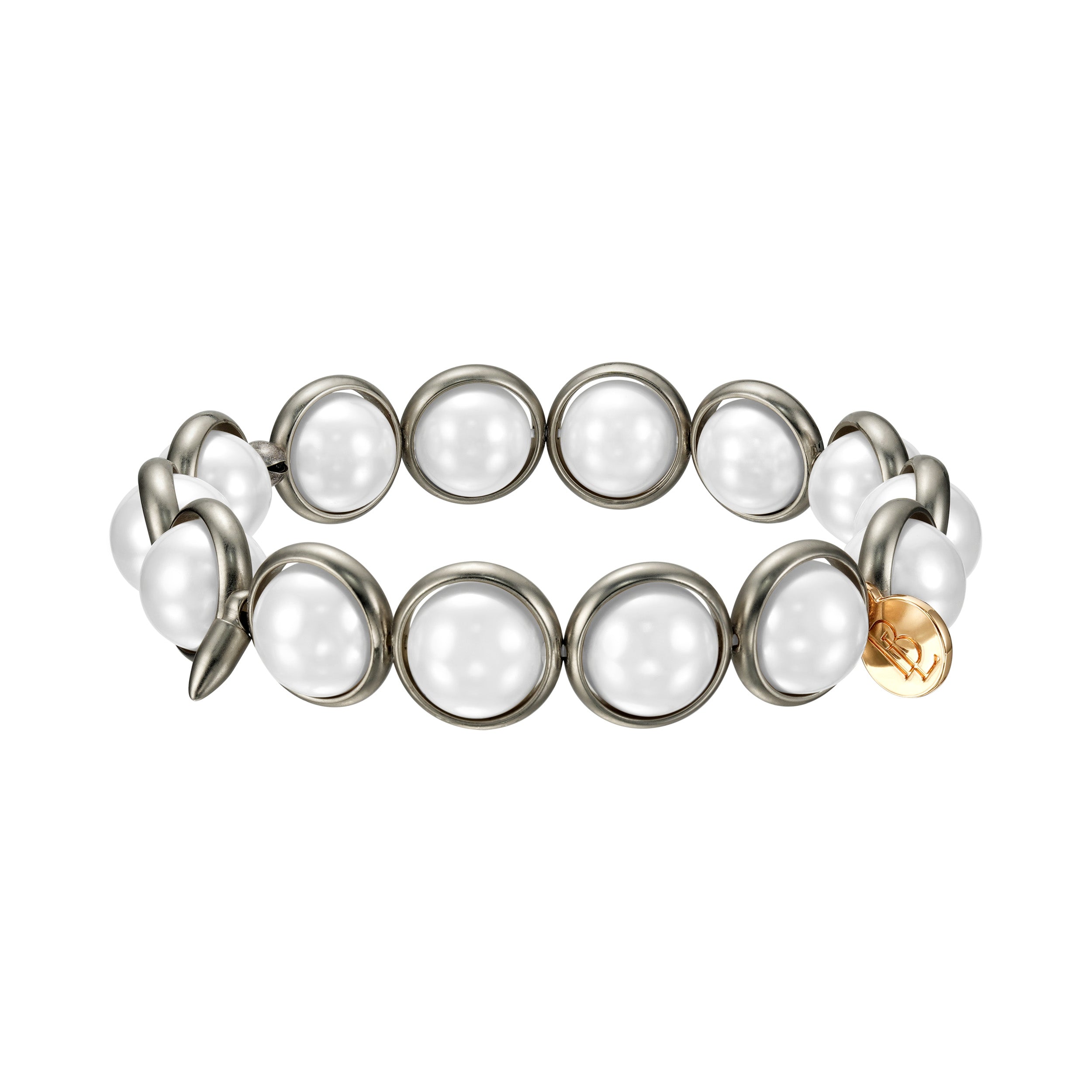 Shell Pearl Polished Gemstone Bead Bracelet 10 mm