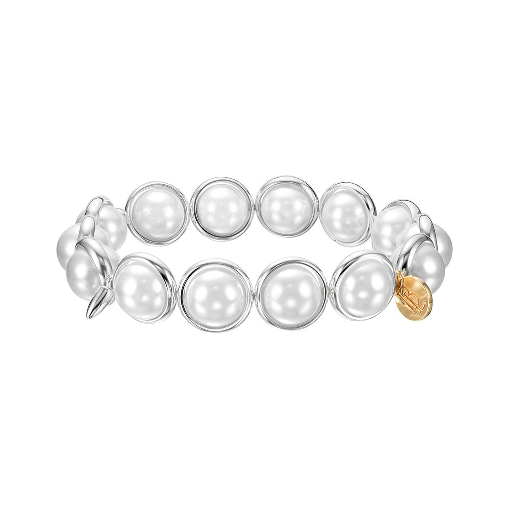 Shell Pearl Polished Gemstone Bead Bracelet 10 mm