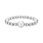 Shell Pearl Single Gemstone Bead Bracelet 8 mm