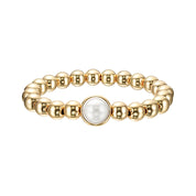 Shell Pearl Single Gemstone Bead Bracelet 8 mm