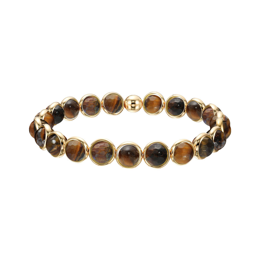Tiger Eye Faceted Mini Gemstone Bead Bracelet 6 mm