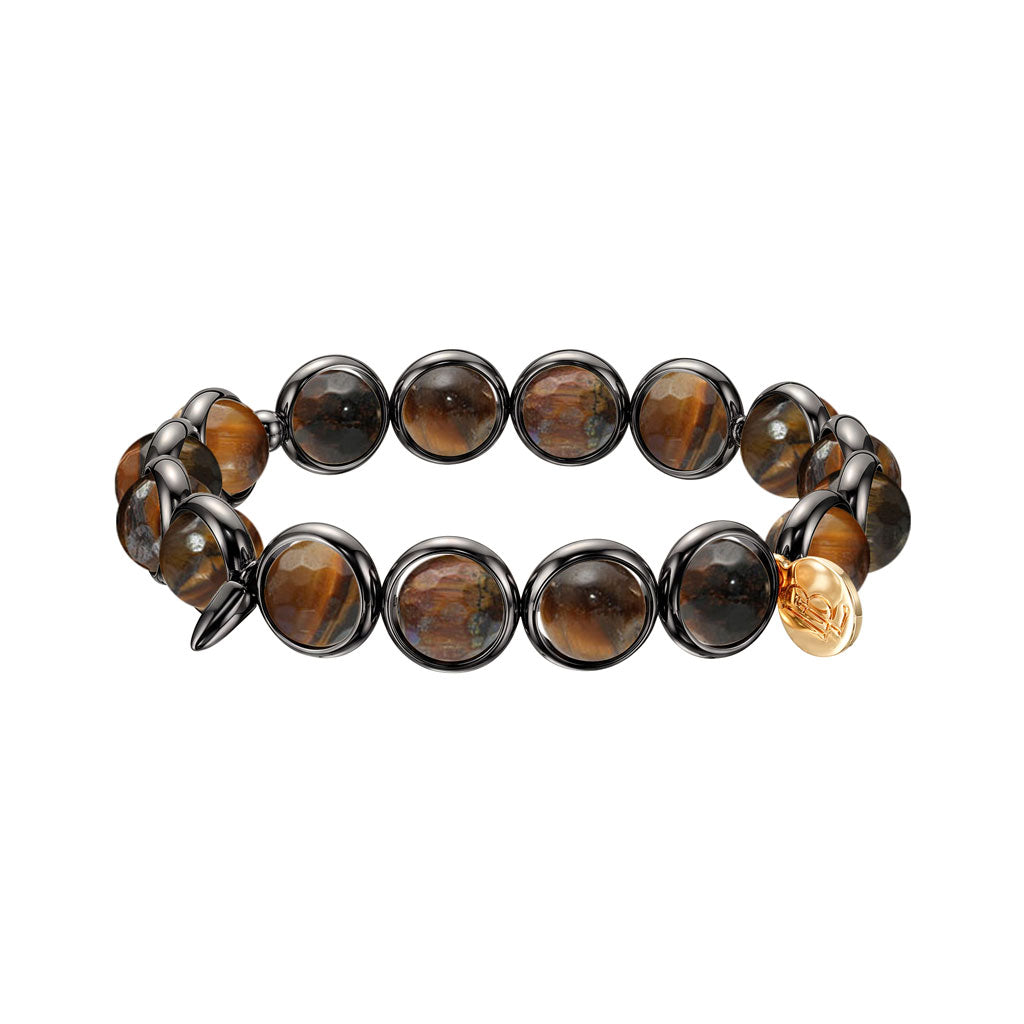 Tiger Eye Faceted Gemstone Bead Bracelet 8 mm