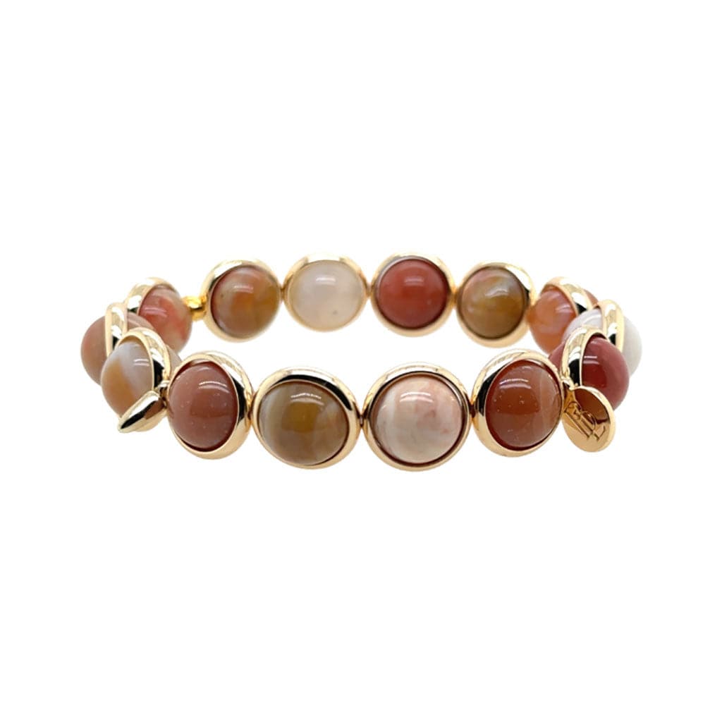BRETT LAUREN Bracelets African Petrified Wood Gemstone Bead Bracelet 10 mm