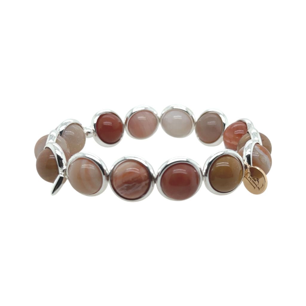 BRETT LAUREN Bracelets African Petrified Wood Gemstone Bead Bracelet 10 mm