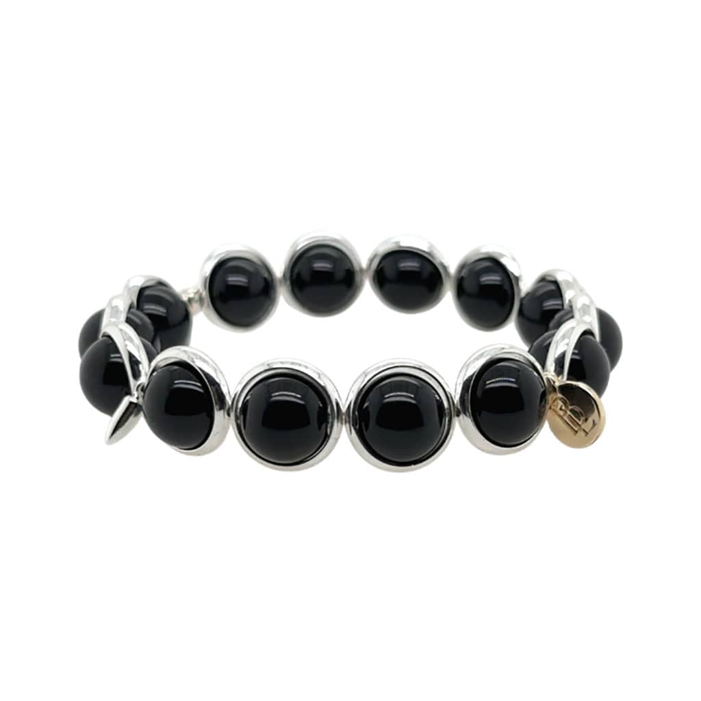 BRETT LAUREN Bracelets Black Tourmaline Gemstone Bead Bracelet 10 mm