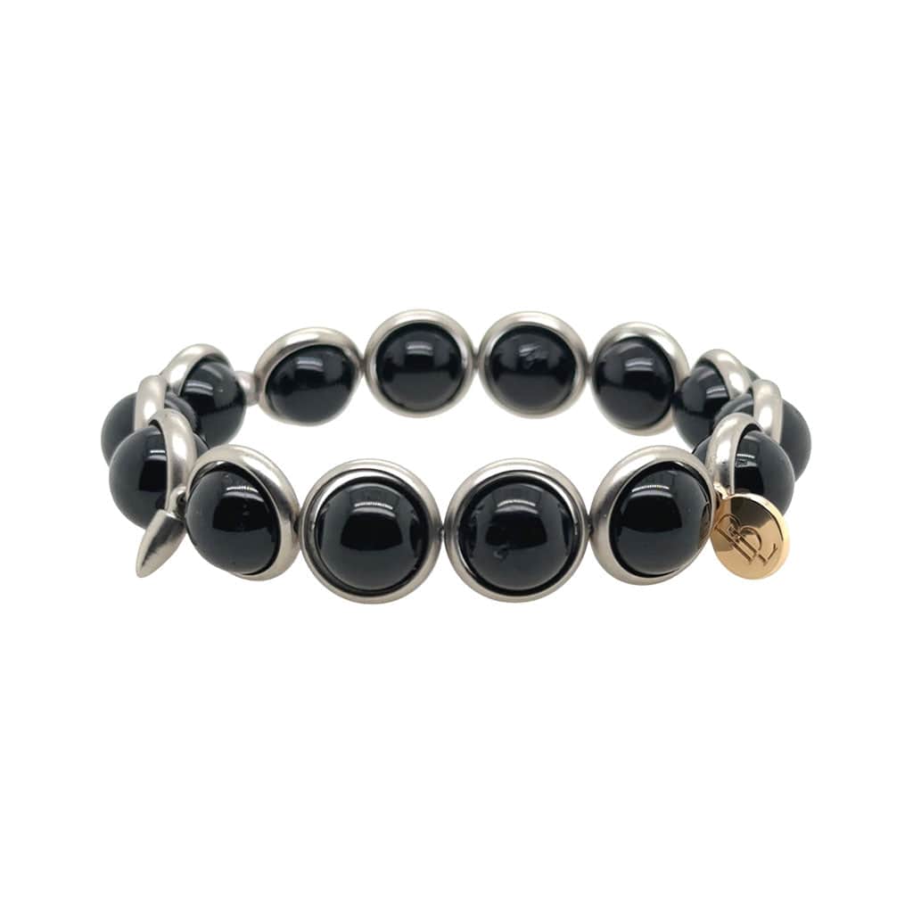 BRETT LAUREN Bracelets Black Tourmaline Gemstone Bead Bracelet 10 mm