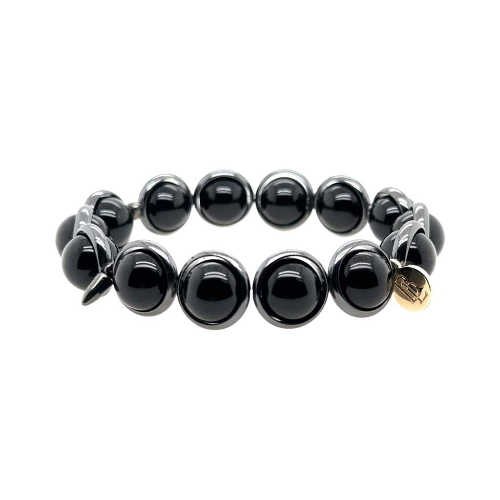 BRETT LAUREN Bracelets Black Tourmaline Gemstone Bead Bracelet 10 mm
