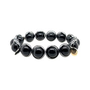 BRETT LAUREN Bracelets Black Tourmaline Gemstone Bead Bracelet 10 mm