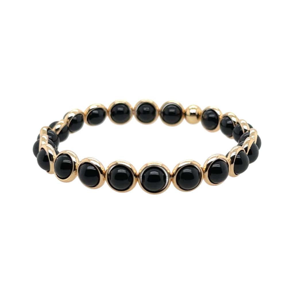 BRETT LAUREN BRACELETS Black Tourmaline Mini Gemstone Bead Bracelet (website only)