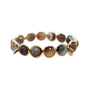 BRETT LAUREN Bracelets Brown Champagne Agate Gemstone Bead Bracelet 10 mm